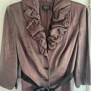 Adrianna Papell Evening Essentials Mauve/Crepe Ruffled Top Size 16W